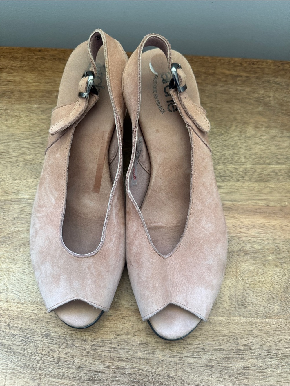 Arche Women's Suede Peep-Toe Slingback Heels - sandals in Tan